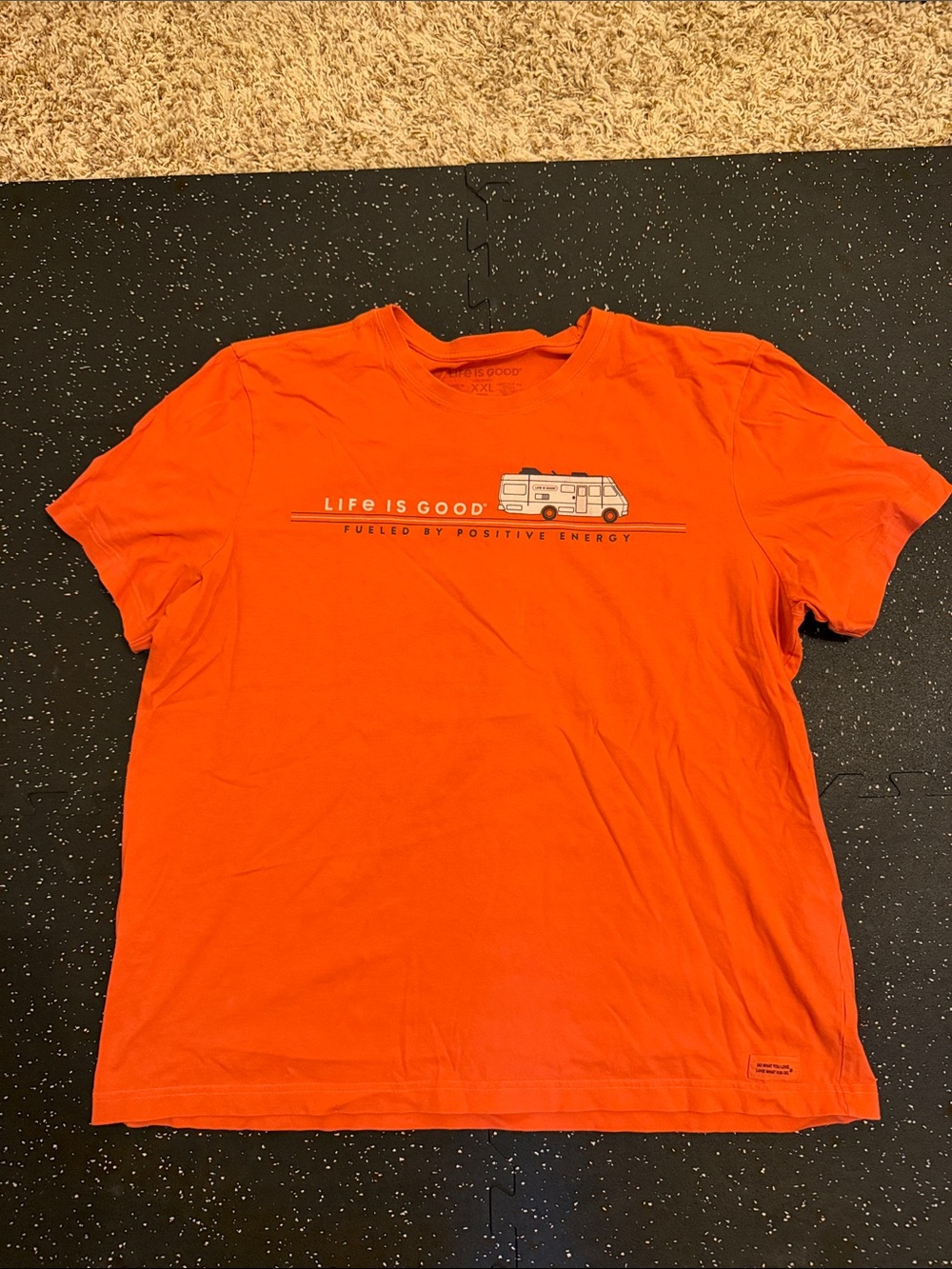 Life Is Good Men’s Bright Orange Camper Graphic Tee